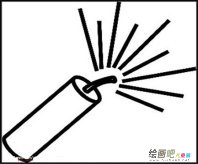 鞭炮简笔画：我非常喜欢放鞭炮