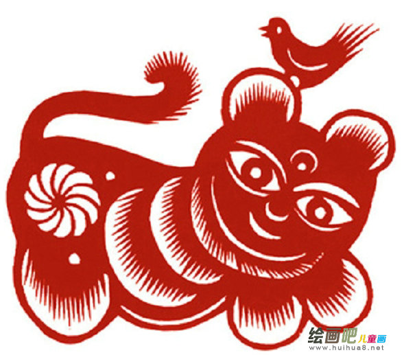基础剪纸符号水滴形剪纸构型