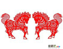 剪纸图案大全：对马的剪纸图案