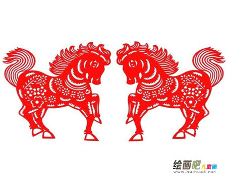 剪纸图案大全：对马的剪纸图案