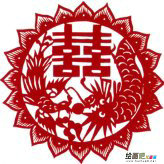 剪纸图案大全：龙凤呈祥与喜字窗花
