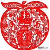 剪纸图案大全：平安大吉送福剪纸图案