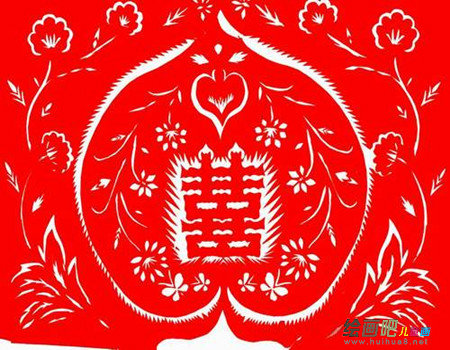 剪纸图案大全：凤凰喜字