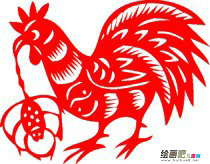 剪纸图案大全：大公鸡