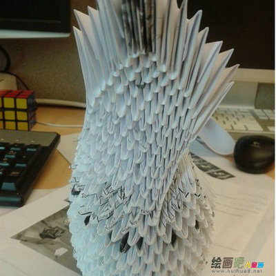 折纸大全：折纸三角插天鹅