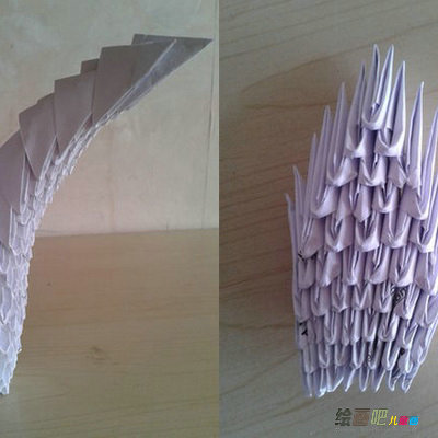 折纸大全：折纸三角插天鹅