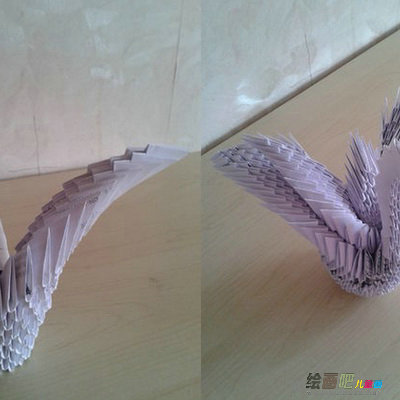 折纸大全：折纸三角插天鹅