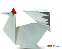废物利用手工制作：废纸制作大公鸡