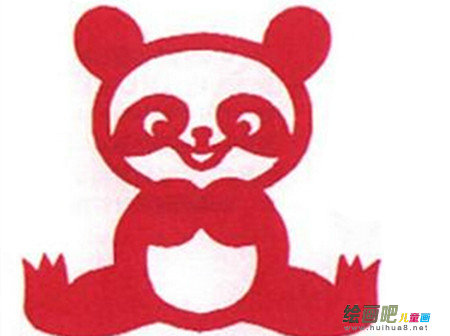剪纸图案大全：快乐的小熊猫
