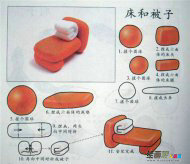 橡皮泥手工制作：床和被