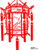 剪纸图案大全：灯笼剪纸图案大全