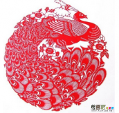剪纸图案大全：孔雀剪纸图案大全