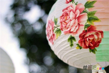 灯笼制作方法:牡丹图案纸灯笼