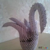 折纸大全：折纸三角插天鹅
