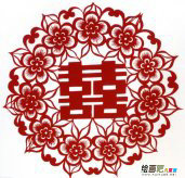 剪纸图案大全：简单双喜