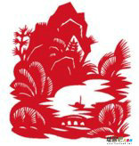剪纸图案大全：山水的剪纸方法