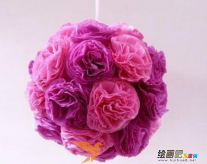 折纸大全：纸艺小芙蓉花球制作