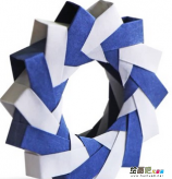 折纸大全：3D立体折纸环的手工折纸教程