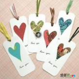 书签制作方法：手工制作可爱心形书签制作方法