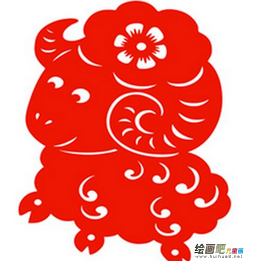 剪纸图案大全：可爱绵羊手工剪纸图案与教程