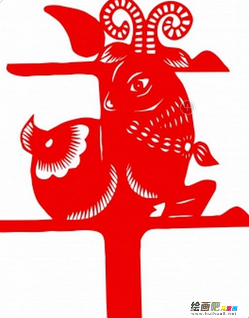 剪纸图案大全：羊年剪纸羊组合剪纸羊