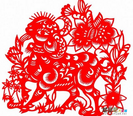剪纸图案大全：经典的羊年剪纸的设计