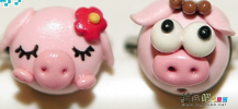 橡皮泥手工制作：可爱的猪头