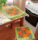 布艺手工制作：手工DIY拼布风车椅套
