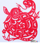 剪纸图案大全：剪纸蛇教程