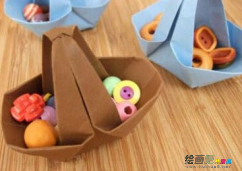 折纸大全：手工折纸篮子的折法 怎么折出一个纸篮子