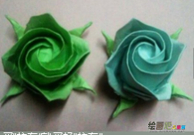 折纸大全：折纸玫瑰花步骤图解-特殊的玫瑰