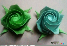 折纸大全：折纸玫瑰花步骤图解-特殊的玫瑰
