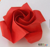 折纸大全：玫瑰花折纸教程图解-漂亮的红玫瑰
