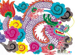 剪纸图案大全：中国传统龙的剪纸