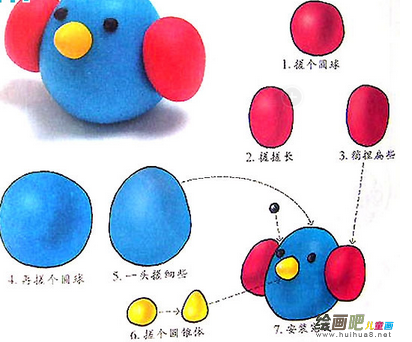 橡皮泥手工制作：橡皮泥手工制作动物—开的小鸟教程