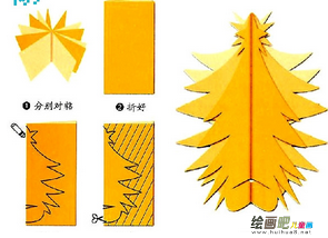 剪纸图案大全：圣诞树的剪法图解