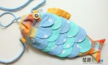 布艺手工制作：抽绳鱼形束口袋制作图解