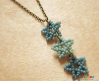 布艺手工制作： 配金属链DIY项链饰品