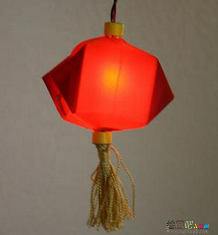 灯笼制作方法：漂亮的LED手工折纸灯笼教程