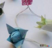灯笼制作方法：折纸花的小灯笼