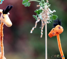 橡皮泥手工制作：超轻粘土好的毛绒条制作的可爱长颈鹿