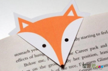 书签制作方法：可爱的小狐狸手工剪纸书签制作