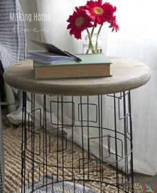 橡皮泥手工制作：用铁丝框制作圆形茶几