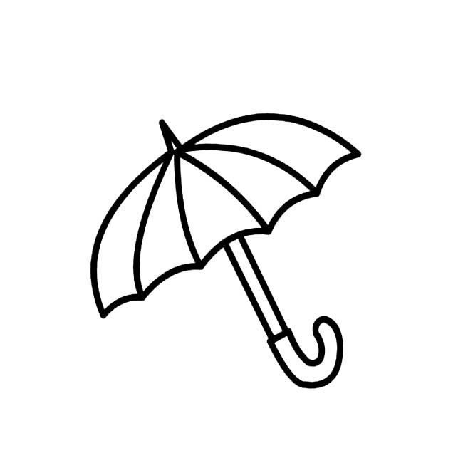 雨伞物品简笔画步骤图片大全