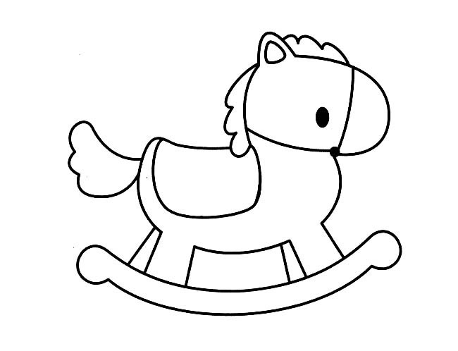 摇马木马简笔画图片大全