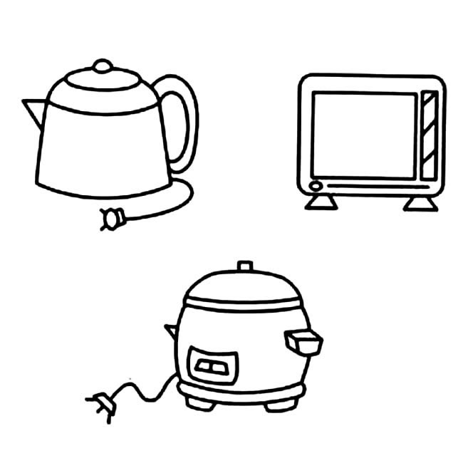 家用厨房电器简笔画图片