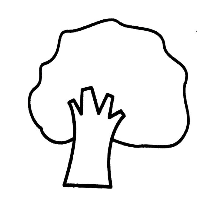 儿童画大树植物简笔画步骤图片大全