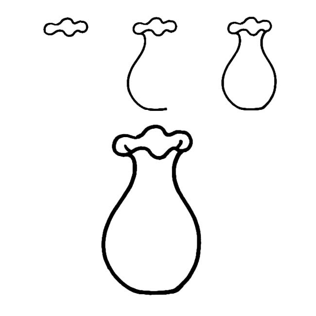 花瓶物品简笔画步骤图片大全
