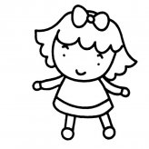 可爱小女孩人物简笔画步骤图片大全二