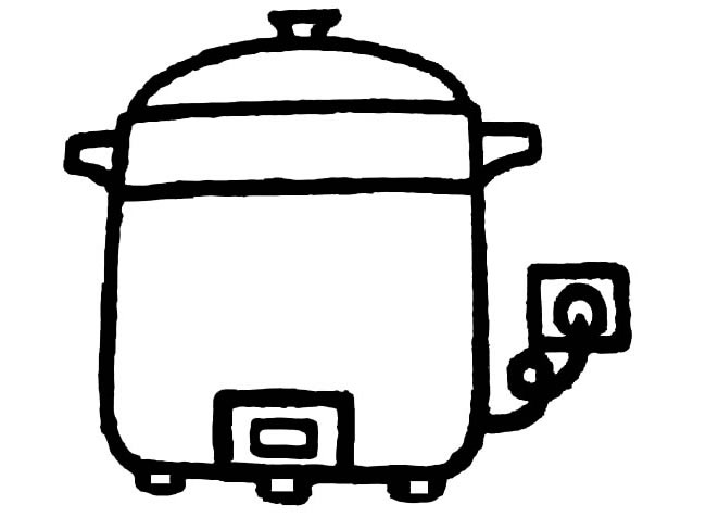 电饭煲物品简笔画步骤图片大全